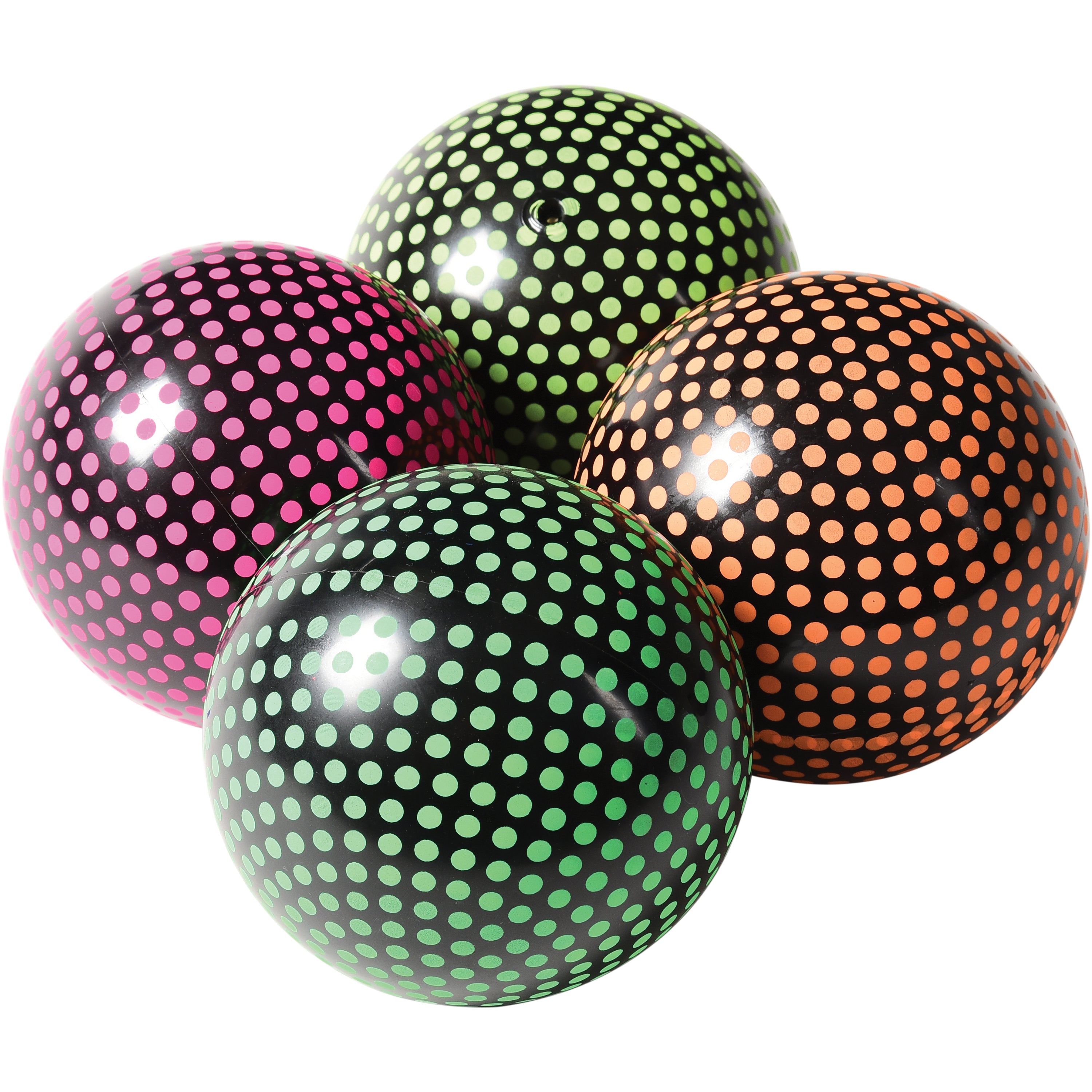 Neon Polka Dot Pvc Balls/5 In - 12 Count