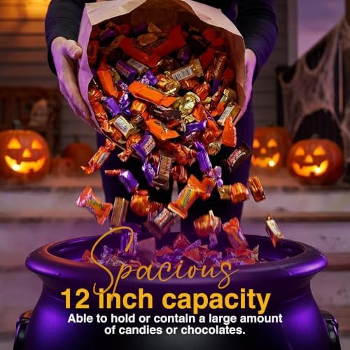 Spacious 12 inch cauldron capacity holds a large amount of candy and chocolate