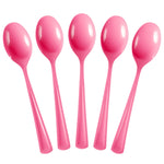 Heavy Duty Cerise Plastic Spoons - 7 in. | 50 Count