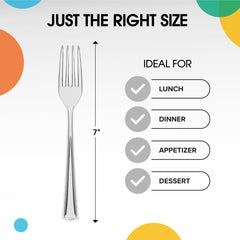 Unleashed - Heavy Duty Clear Plastic Forks | 50 Count