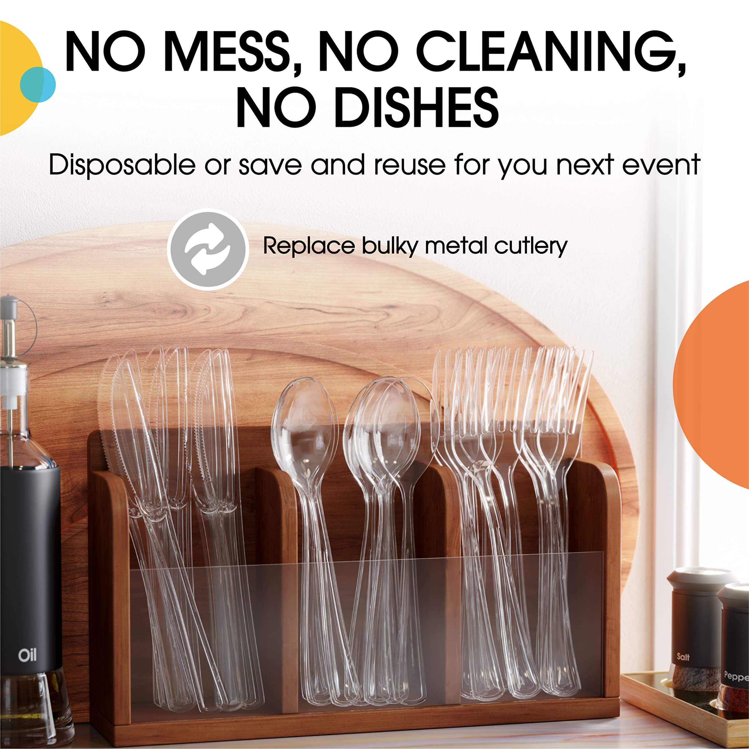 Heavy Duty Clear Plastic Spoons | Case of 1200