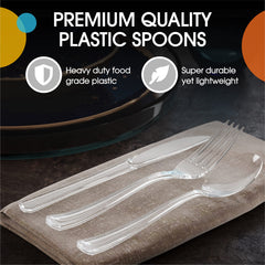 Heavy Duty Clear Plastic Spoons | Case of 1200
