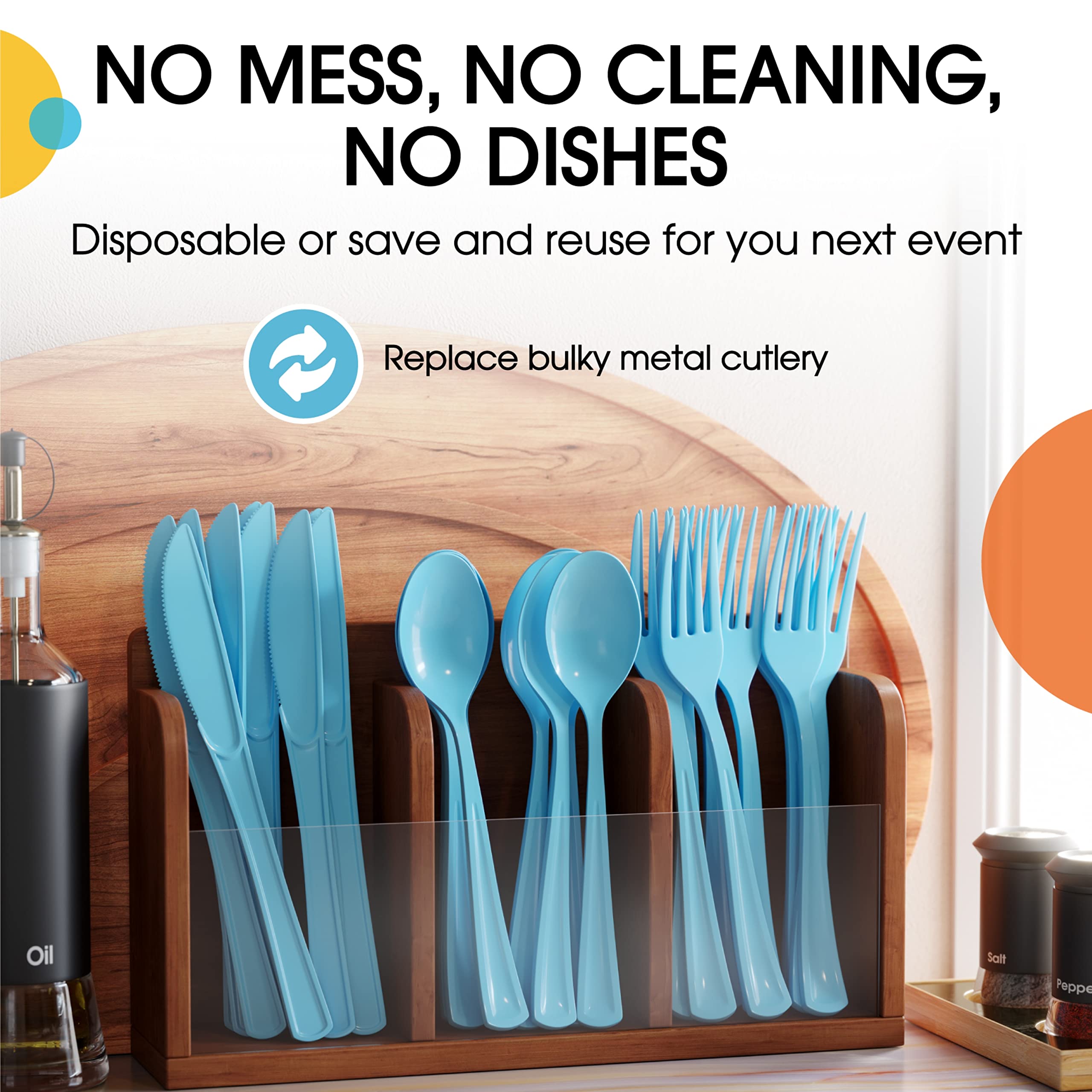 Heavy Duty Light Blue Plastic Forks | Case of 1200