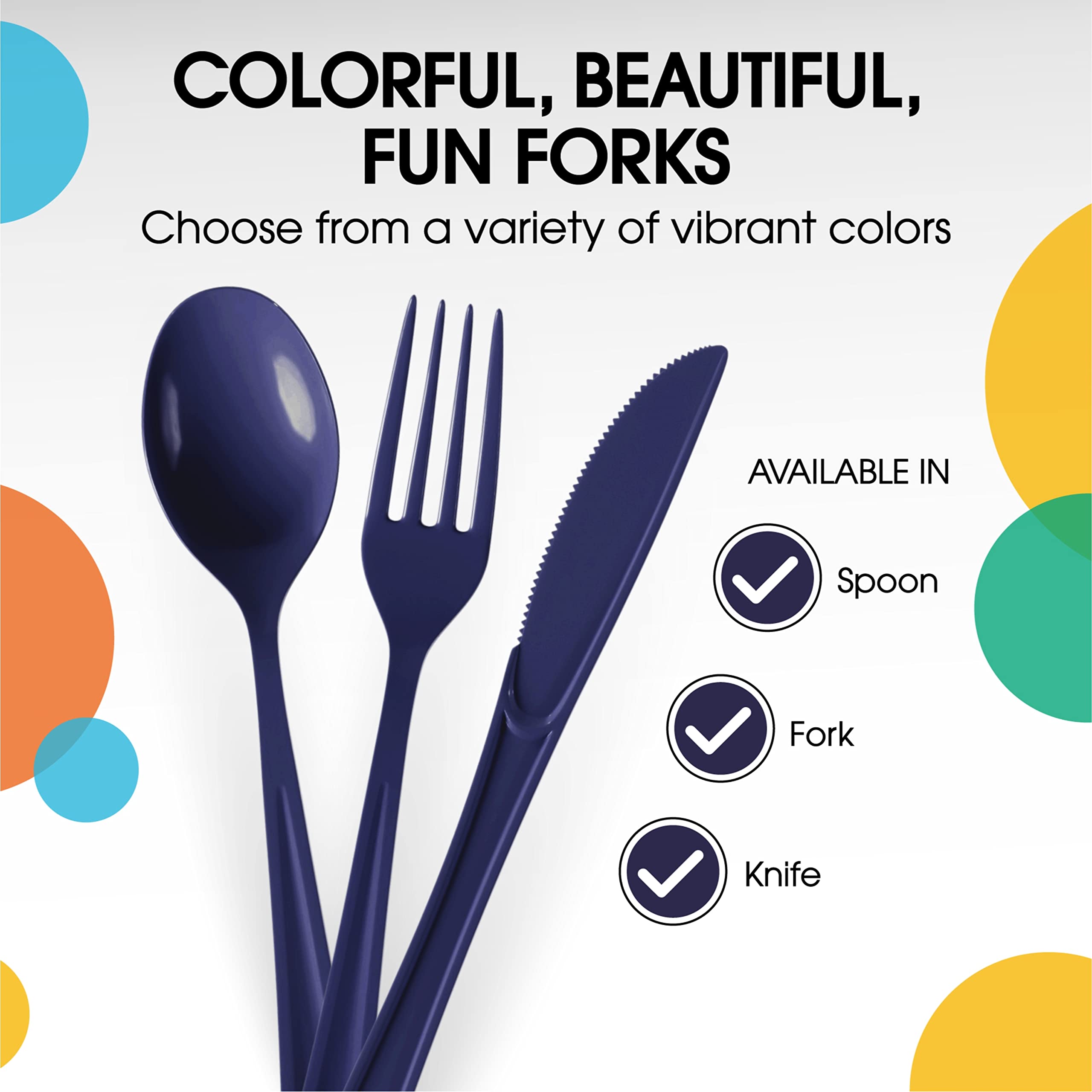 Heavy Duty Navy Plastic Forks | Case of 1200