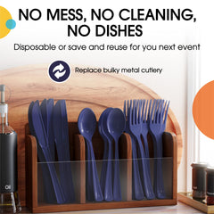 Heavy Duty Navy Plastic Forks | Case of 1200