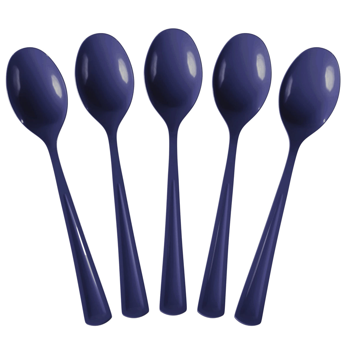 Heavy Duty Navy Plastic Spoons | 50 Count
