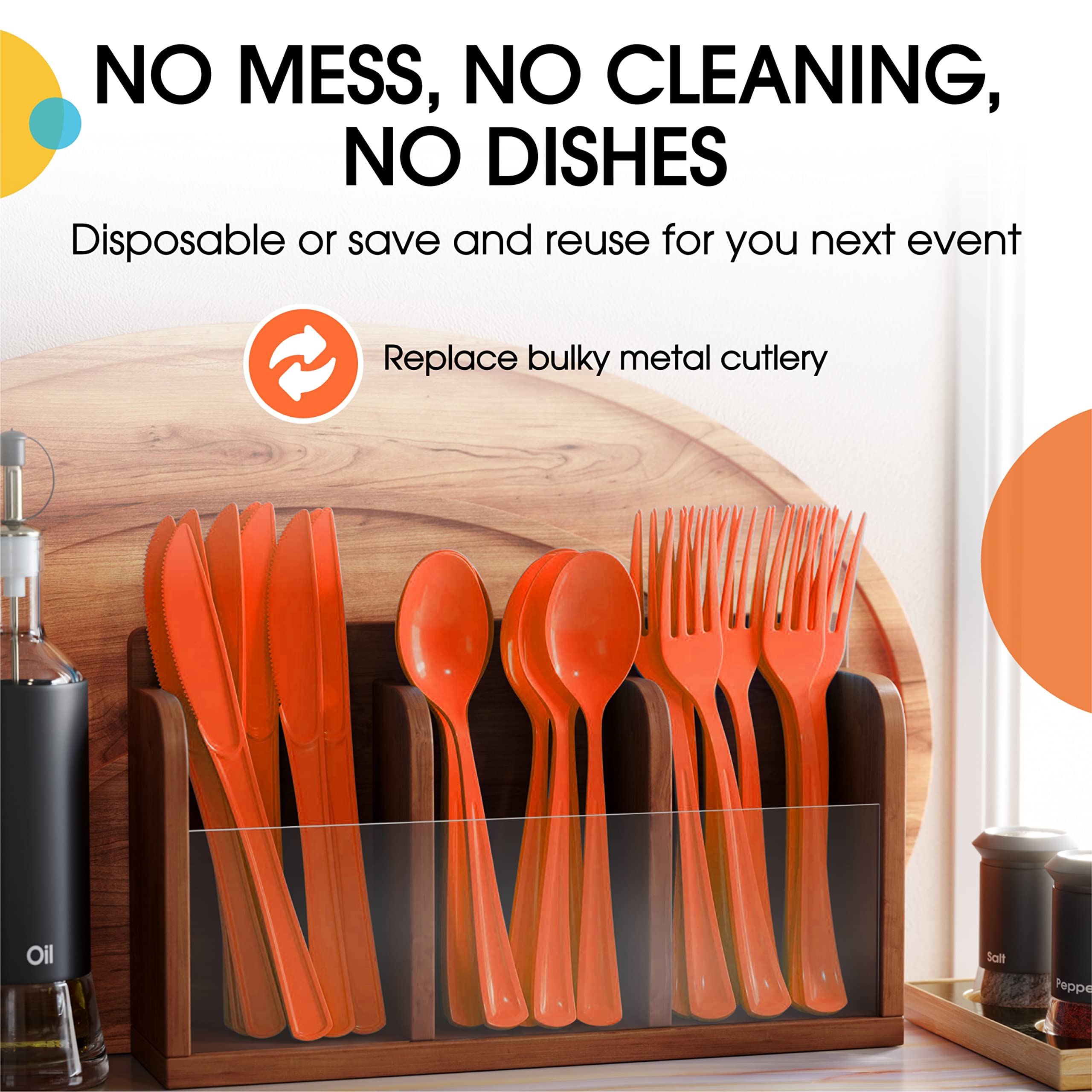 Unleashed - Heavy Duty Orange Plastic Forks | 50 Count