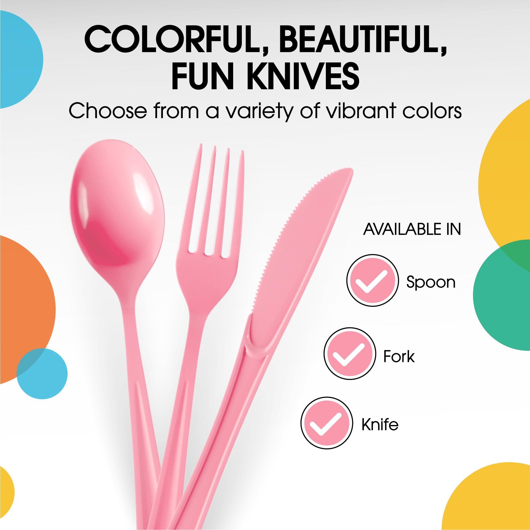 Heavy Duty Pink Plastic Knives | Case of 1200