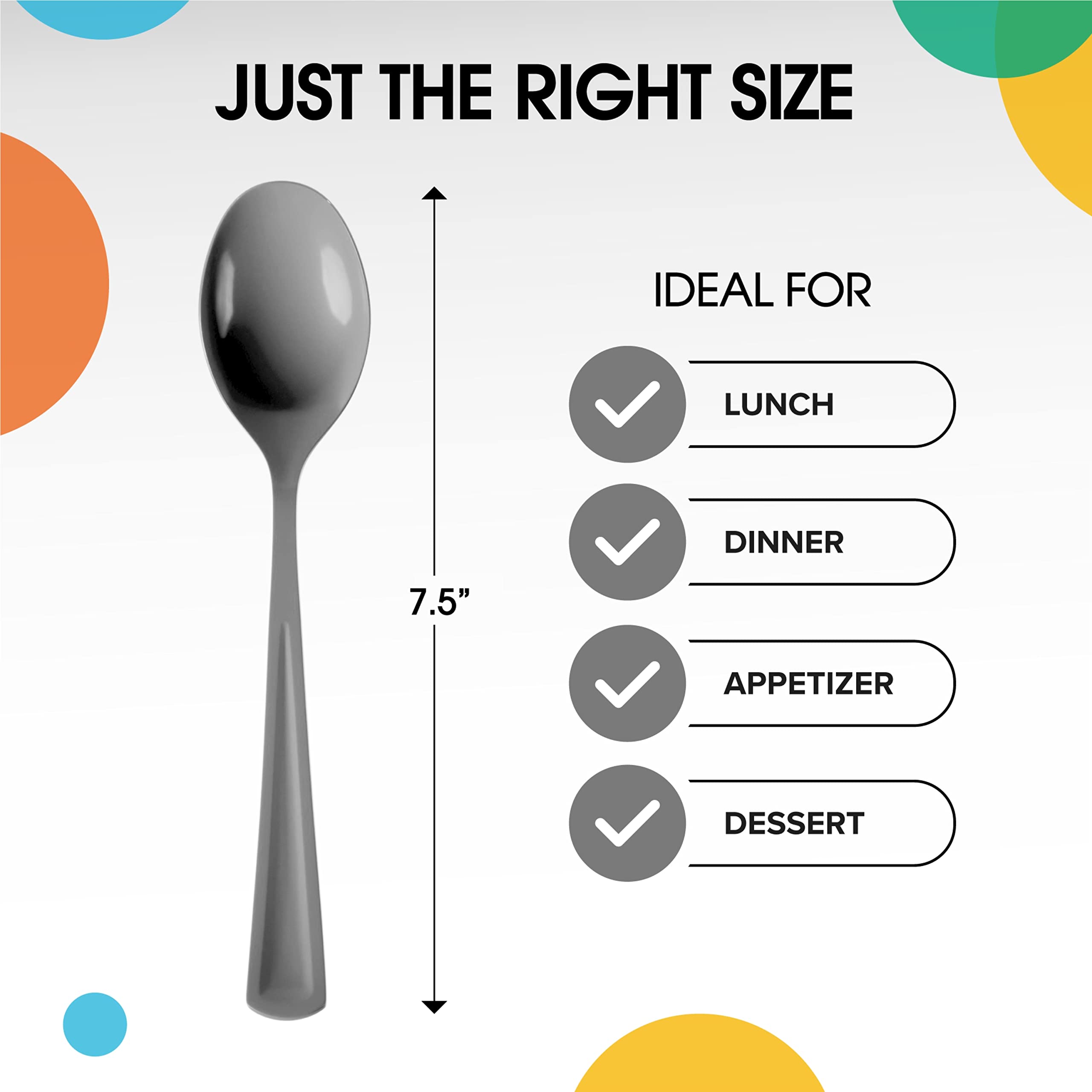 Heavy Duty Silver Plastic Spoons - 7 in. | 100 Count