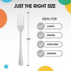 Heavy Duty White Plastic Forks - 7.5 in. | 100 Count