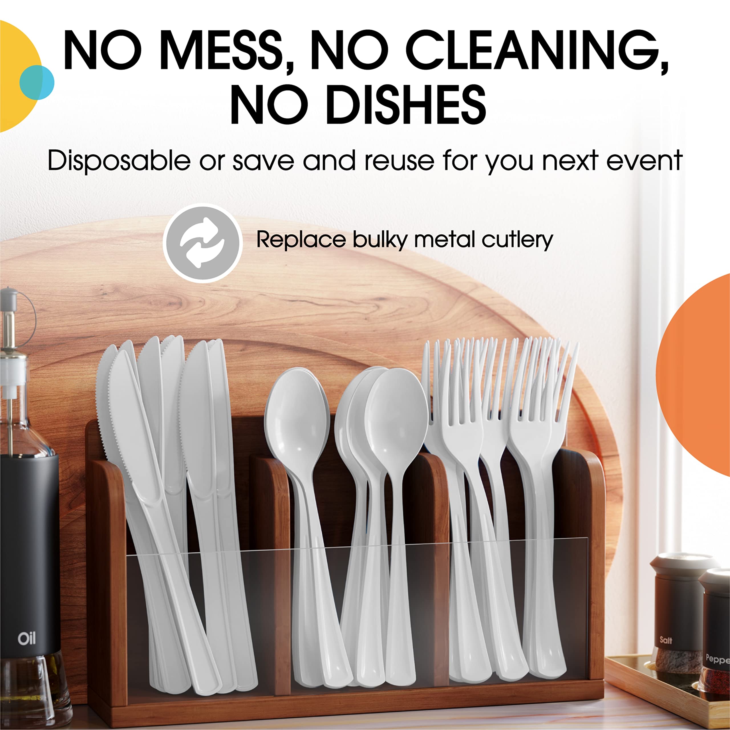 Heavy Duty White Plastic Forks - 7.5 in. | 100 Count