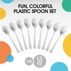 Heavy Duty White Plastic Spoons - 7 in. | 100 Count