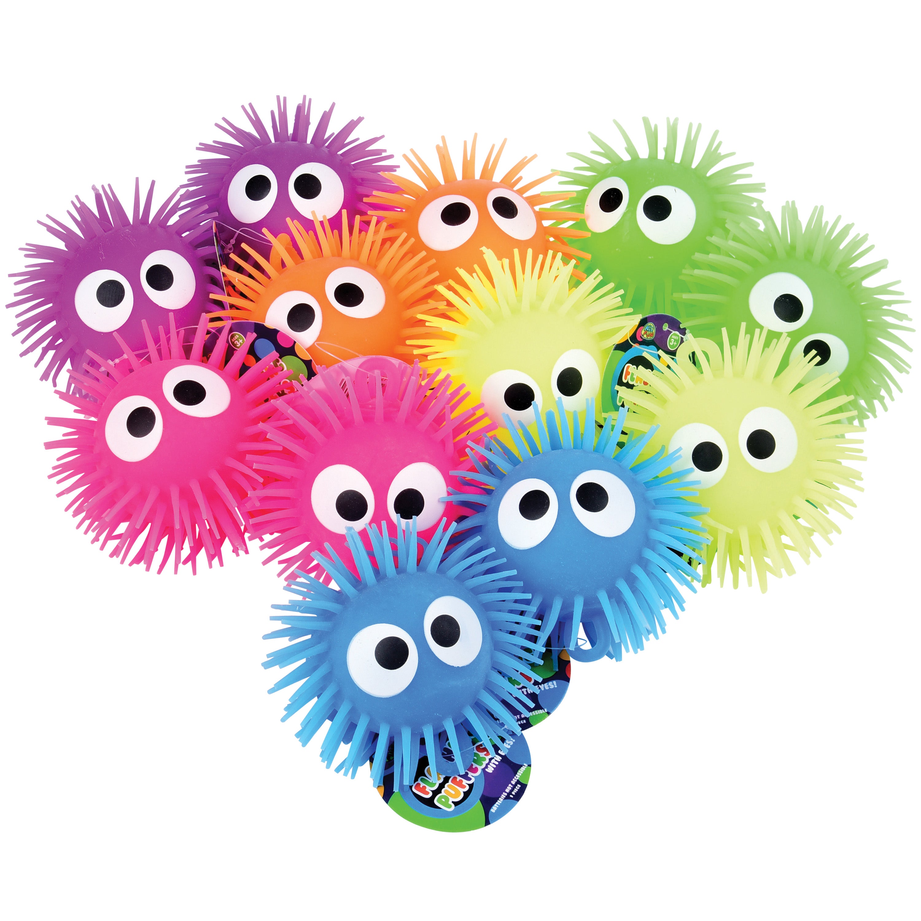 Flashing Puffer W/Eyes - 12 Count