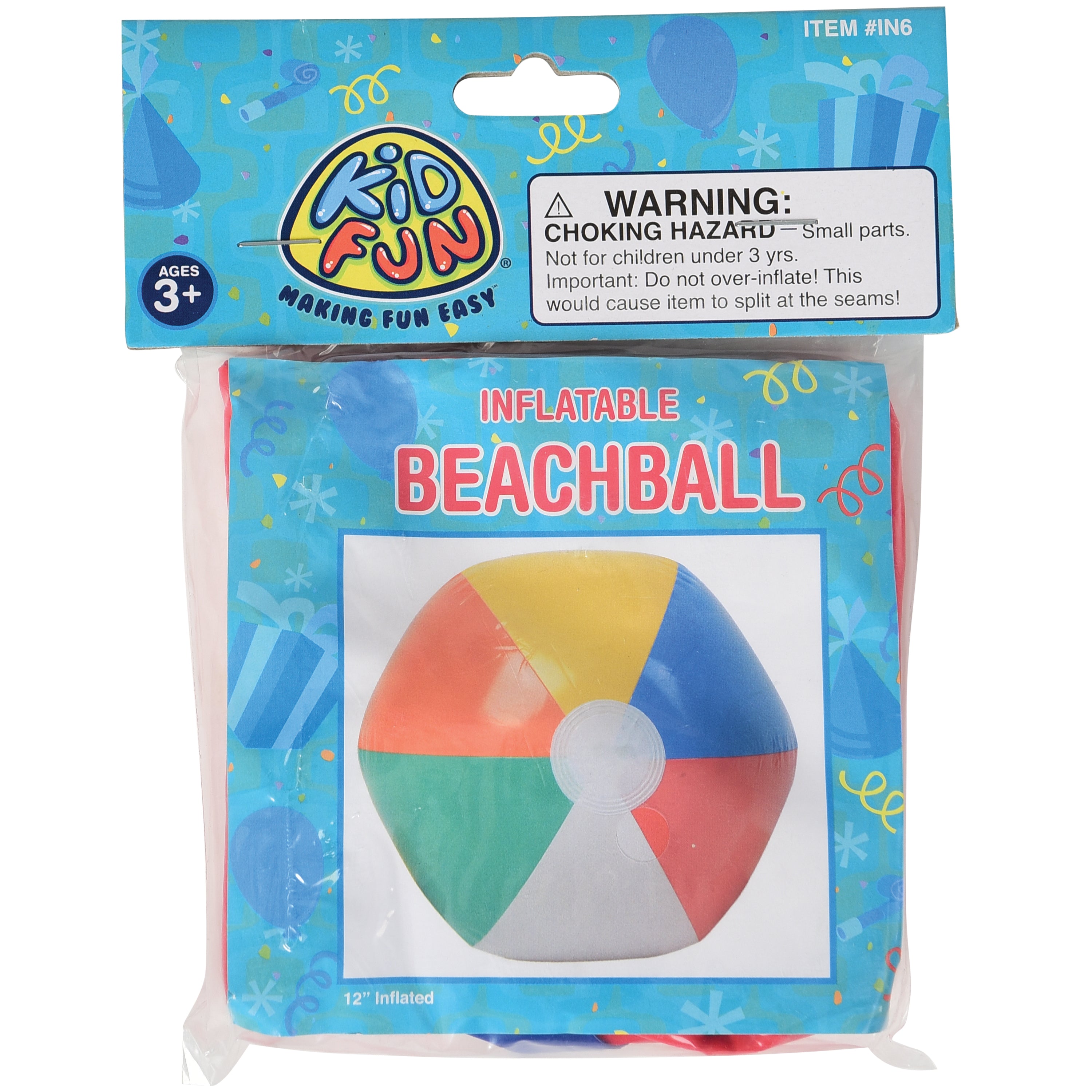 Beachball Inflates/16 In/12 In Diam - 12 Count