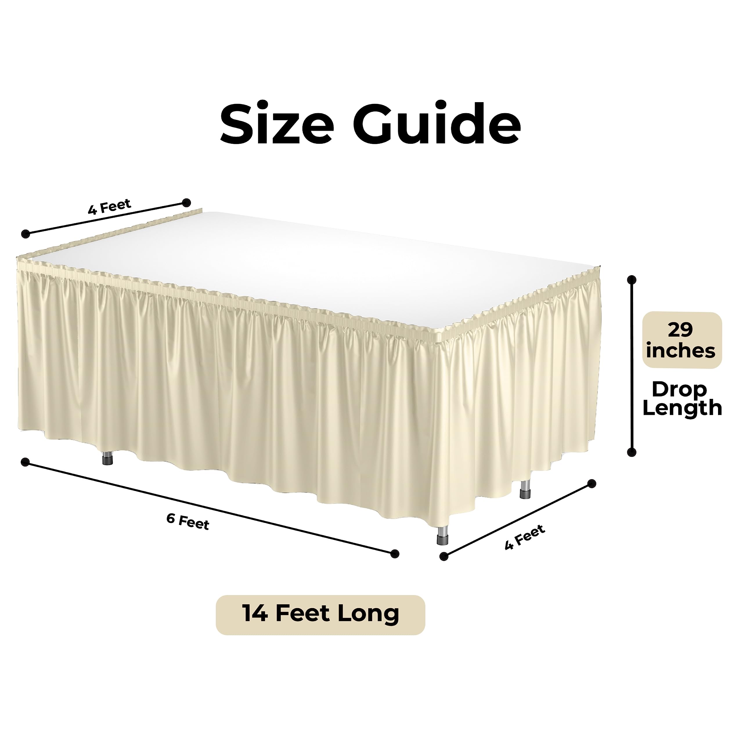 Ivory Plastic Table Skirt | Case of 48