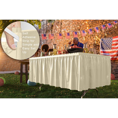 Ivory Plastic Table Skirt | Case of 48