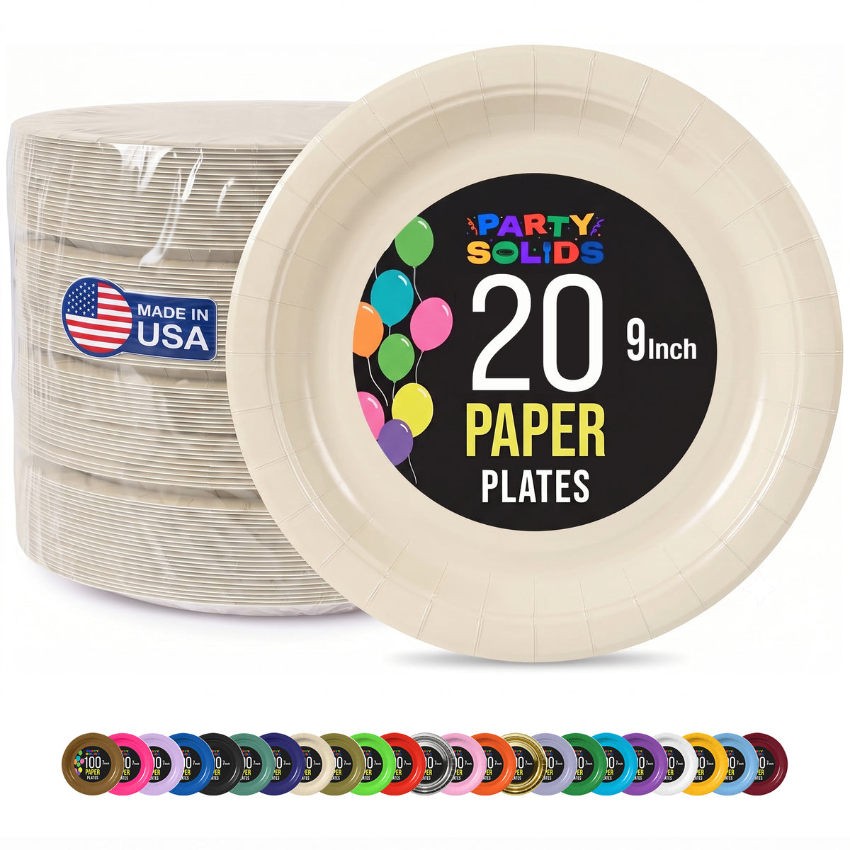 9 In. Ivory Paper Plates - 20 Ct.