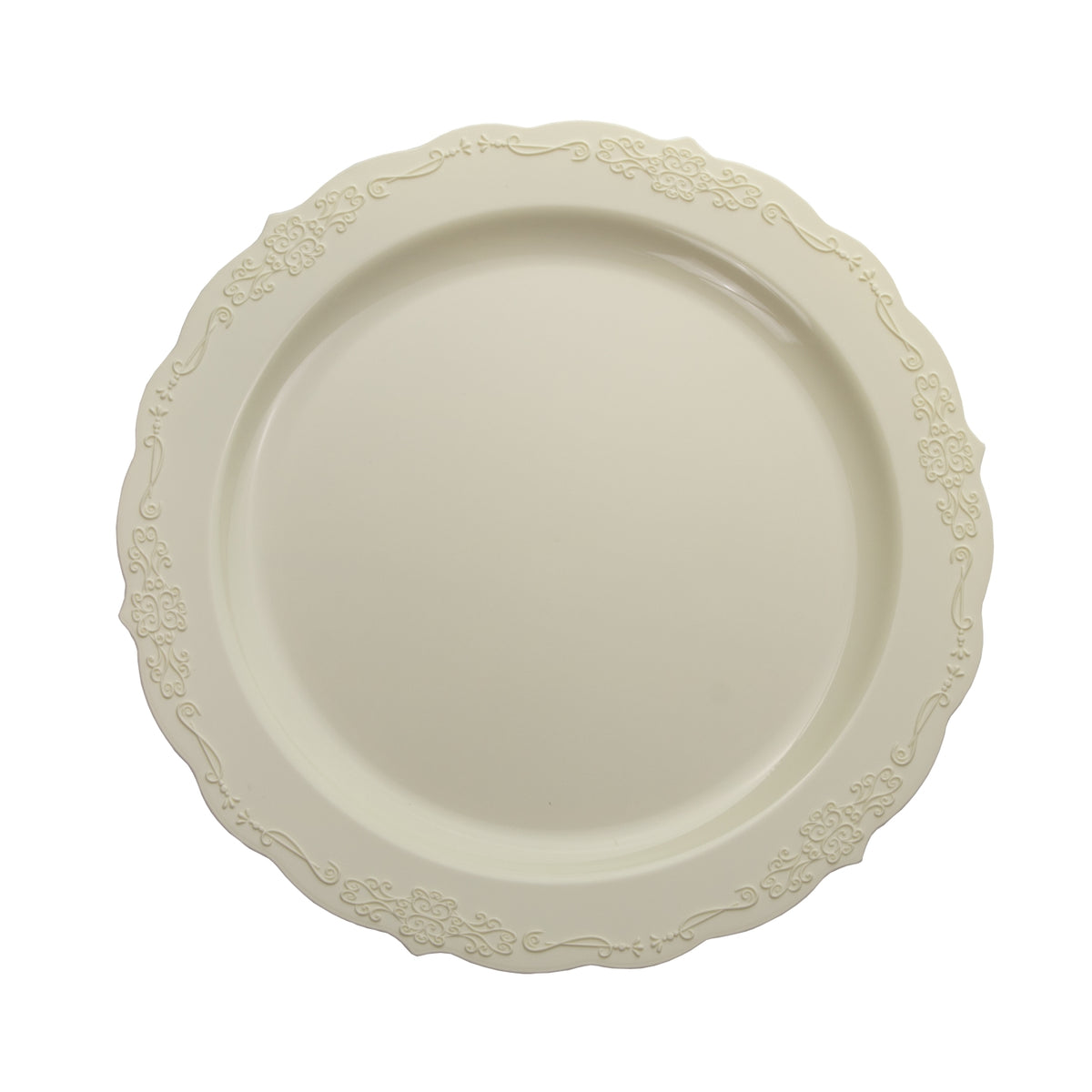 7.5 In. Ivory Victorian Design Plates | 20 Count