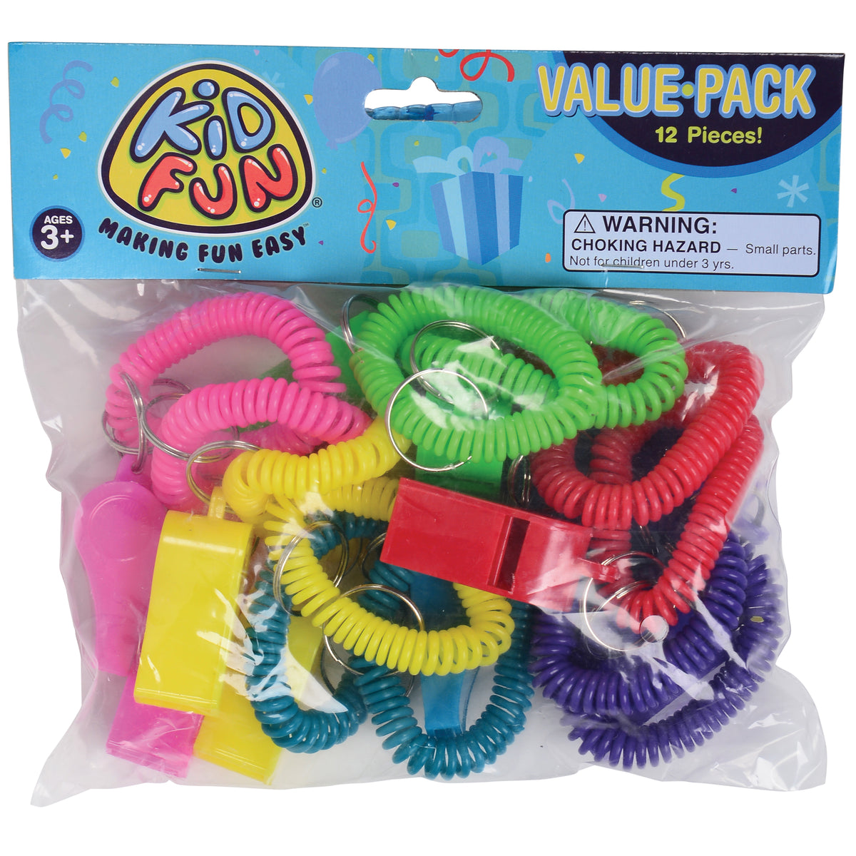 Bracelet Whistle Keychains - 12 Count
