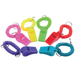 Bracelet Whistle Keychains - 12 Count