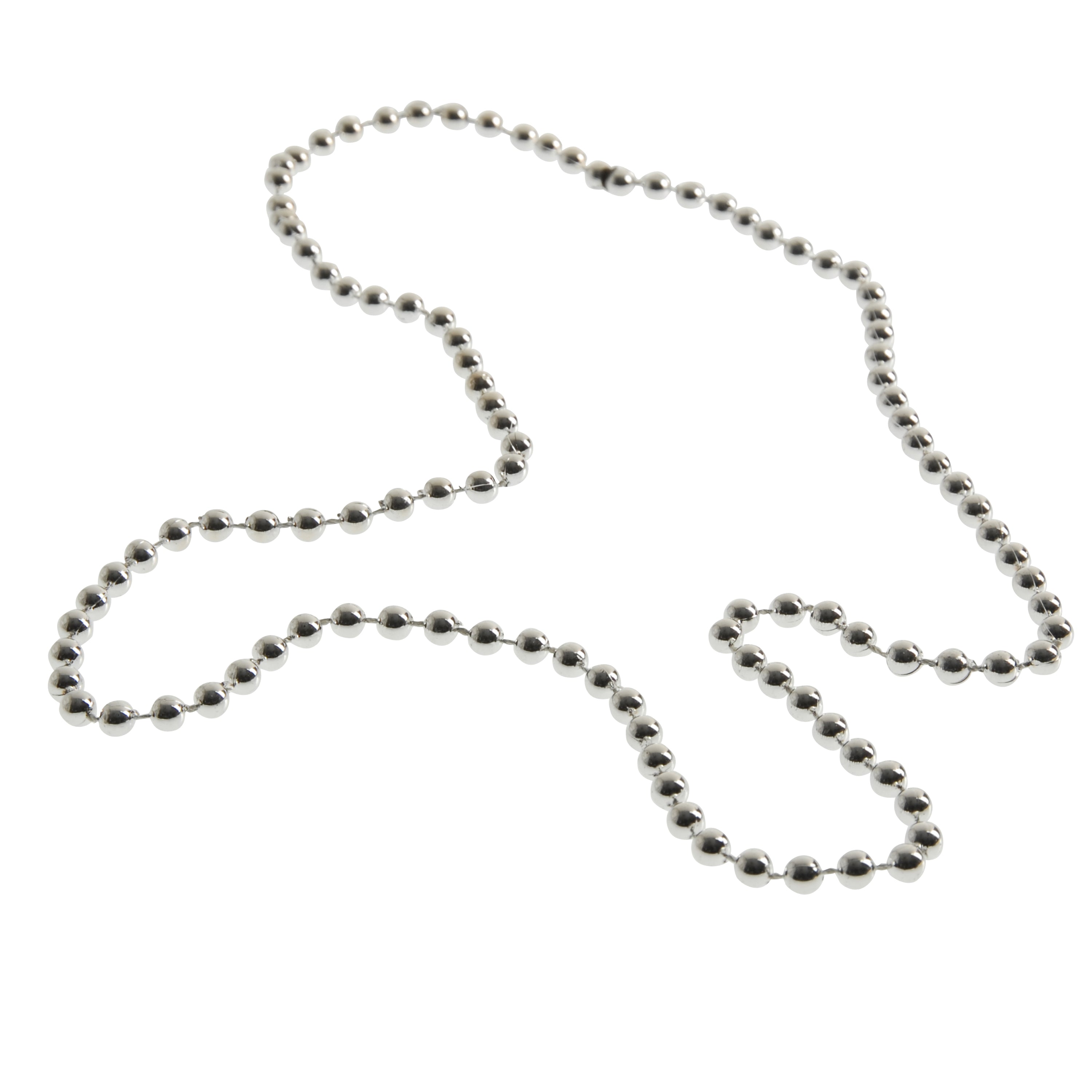Metallic Bead Necklaces/Silver - 12 Count
