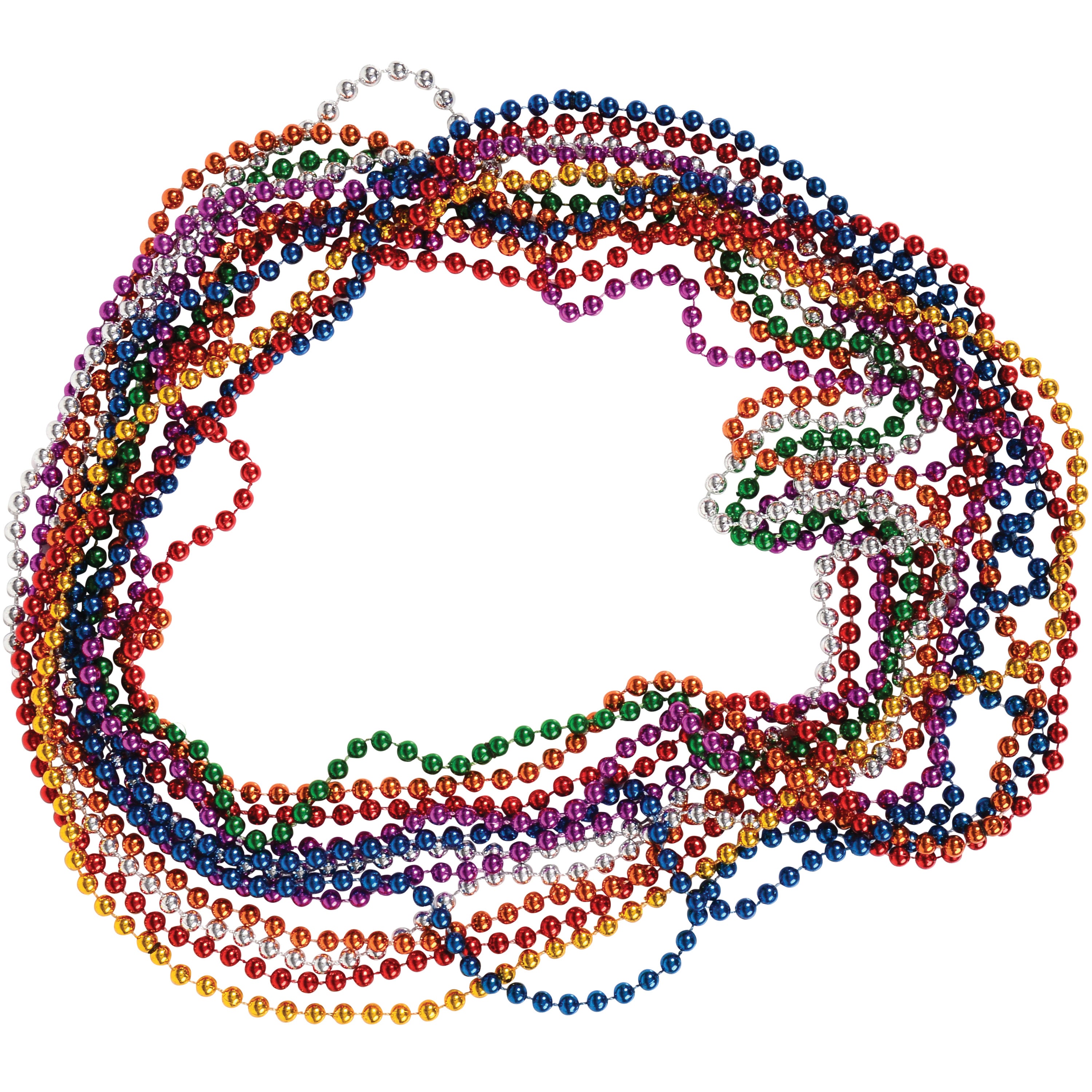 Metallic Bead Necklaces/6Mm (Sold By Gross) - 144 Count