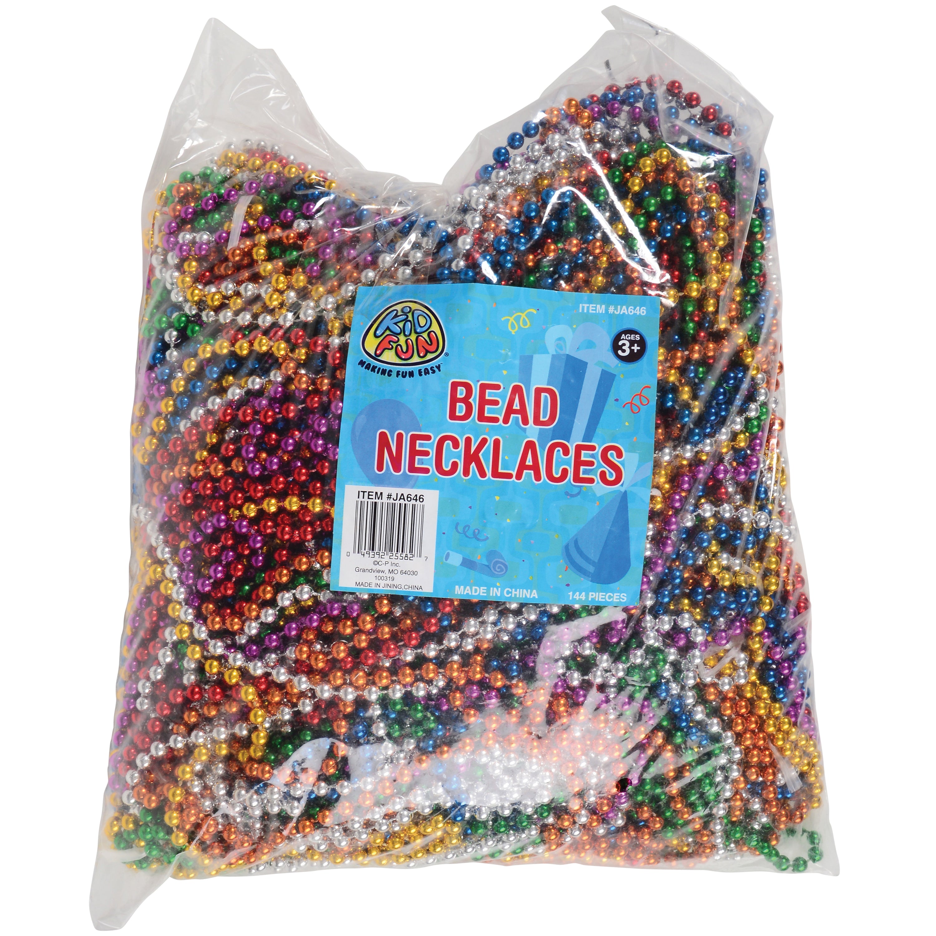 Metallic Bead Necklaces/6Mm (Sold By Gross) - 144 Count