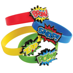 Superhero Rubber Bracelets - 12 Count