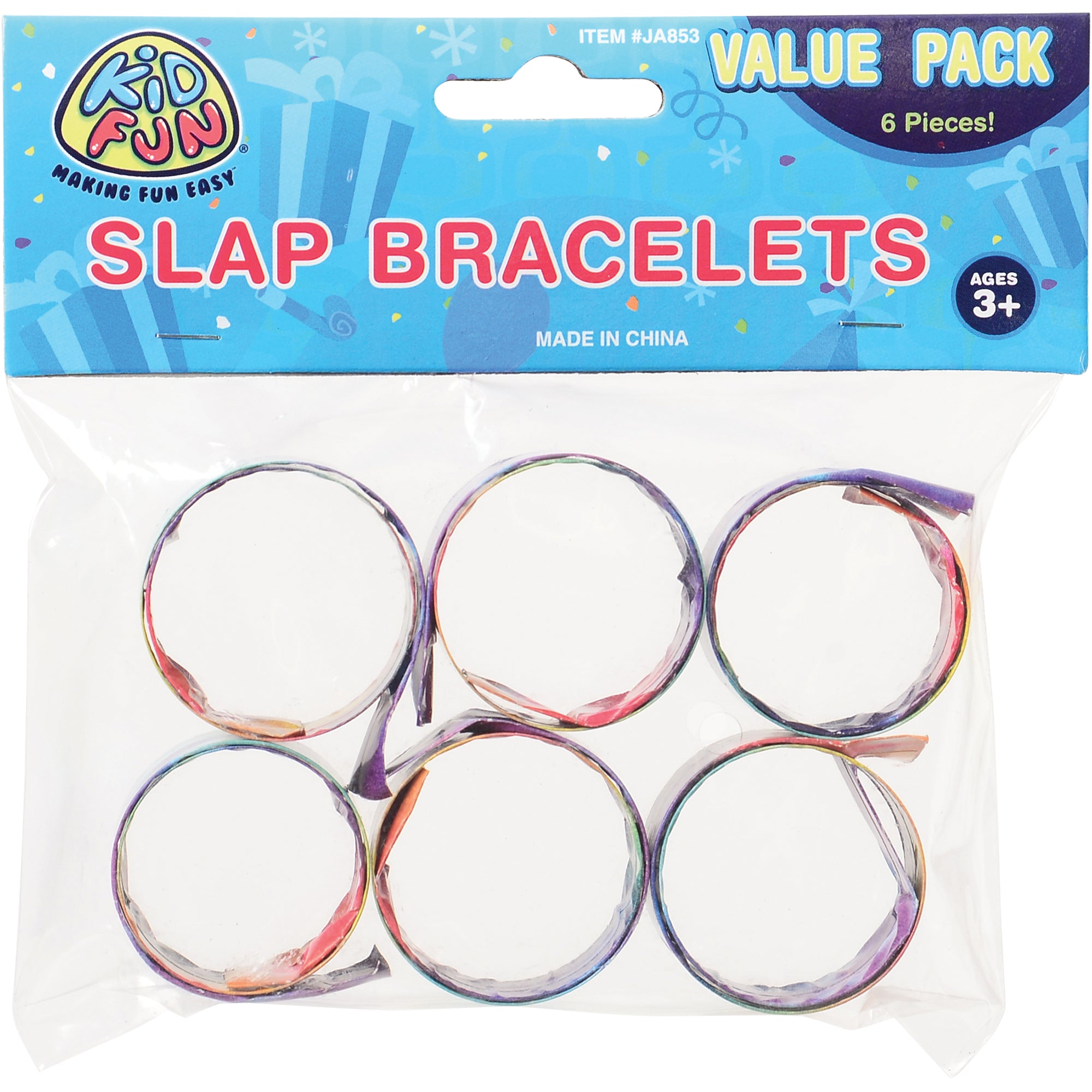 Tie Dye Slap Bracelets/6 Per Pkg - 6 Count