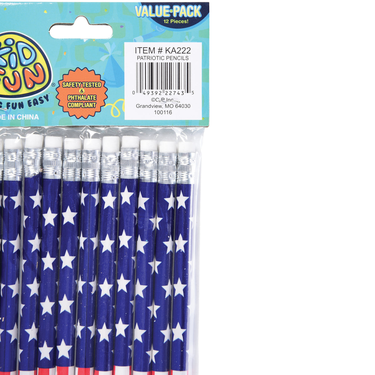 Patriotic Pencils - 12 Count