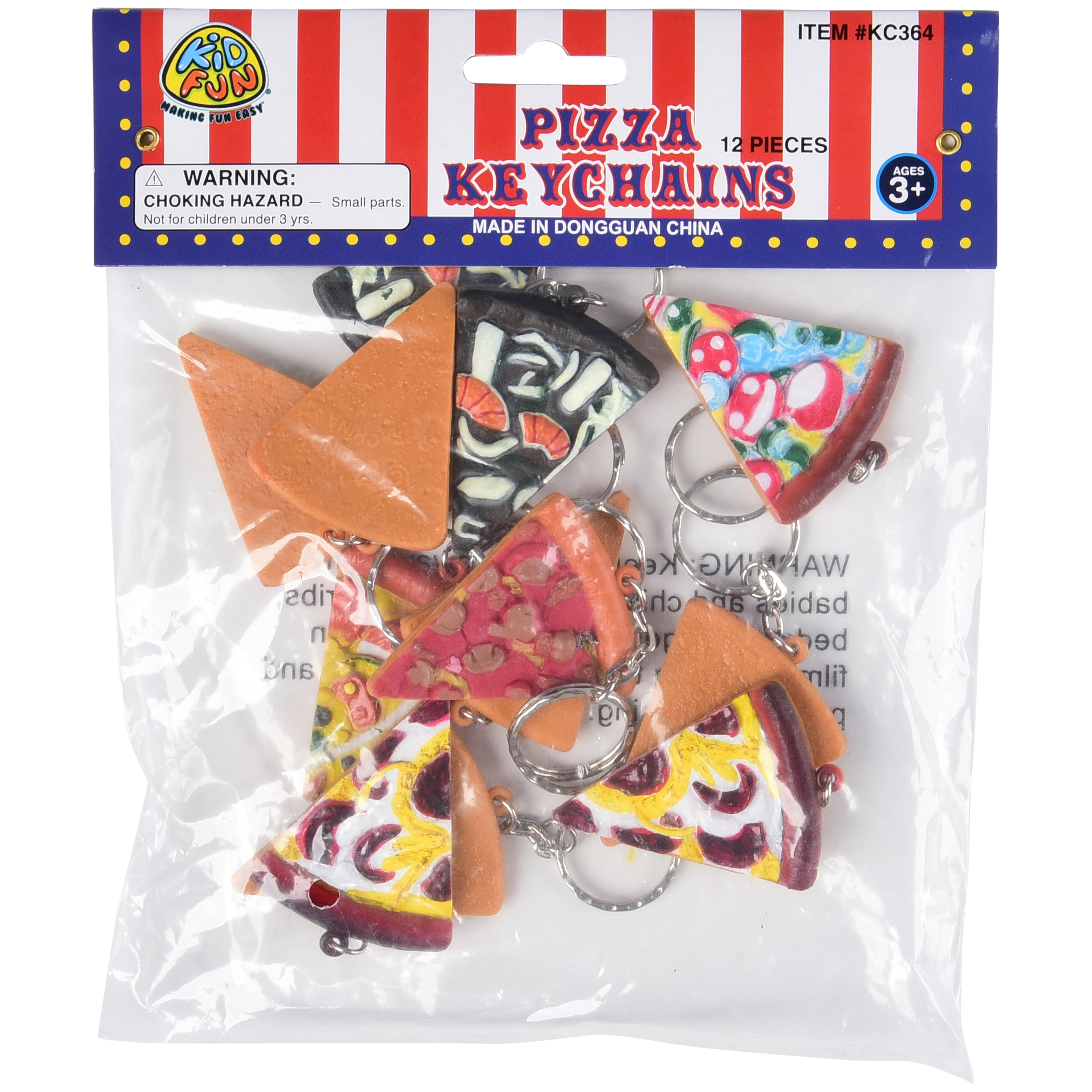 Pizza Keychains - 12 Count