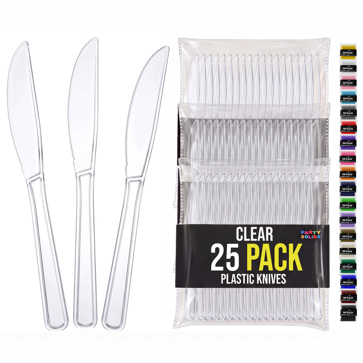 Clear Plastic Knives | 25 Count