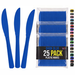 Dark Blue Plastic Knives | 25 Count