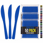 Heavy Duty Dark Blue Plastic Knives | 7.75 in. | 50 Count