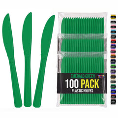 Heavy Duty Emerald Green Plastic Knives | 7.75 in. | 100 Count