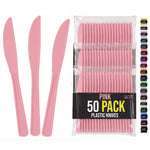 Heavy Duty Pink Plastic Knives | 7.75 in. | 50 Count