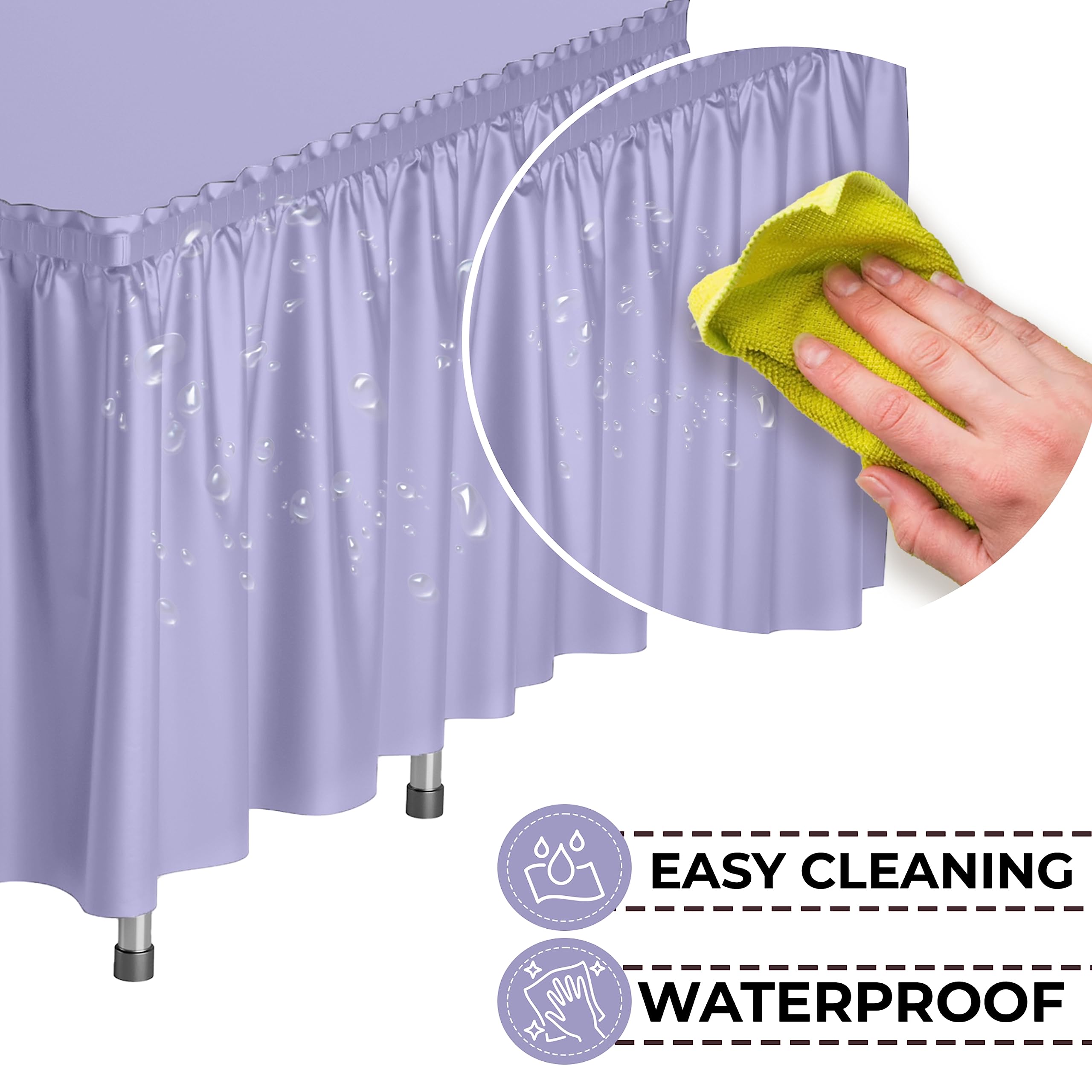 Lavender Plastic Table Skirt