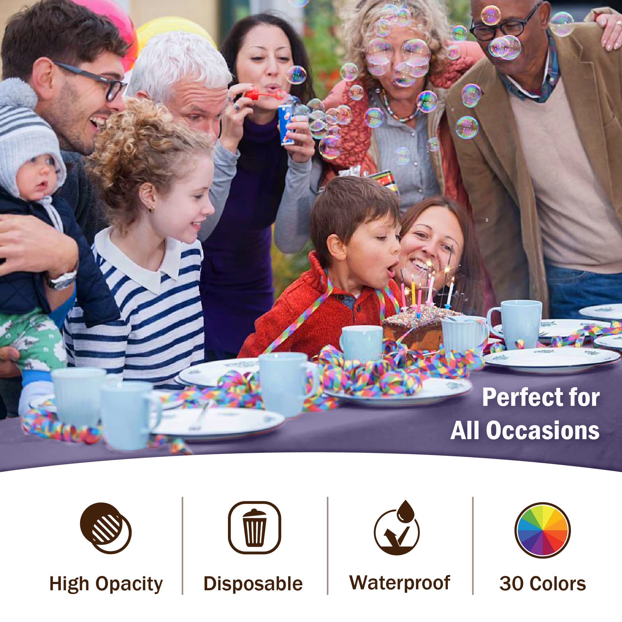 Lavender Plastic Table Covers | 6 Pack - 54 In. x 108 In.