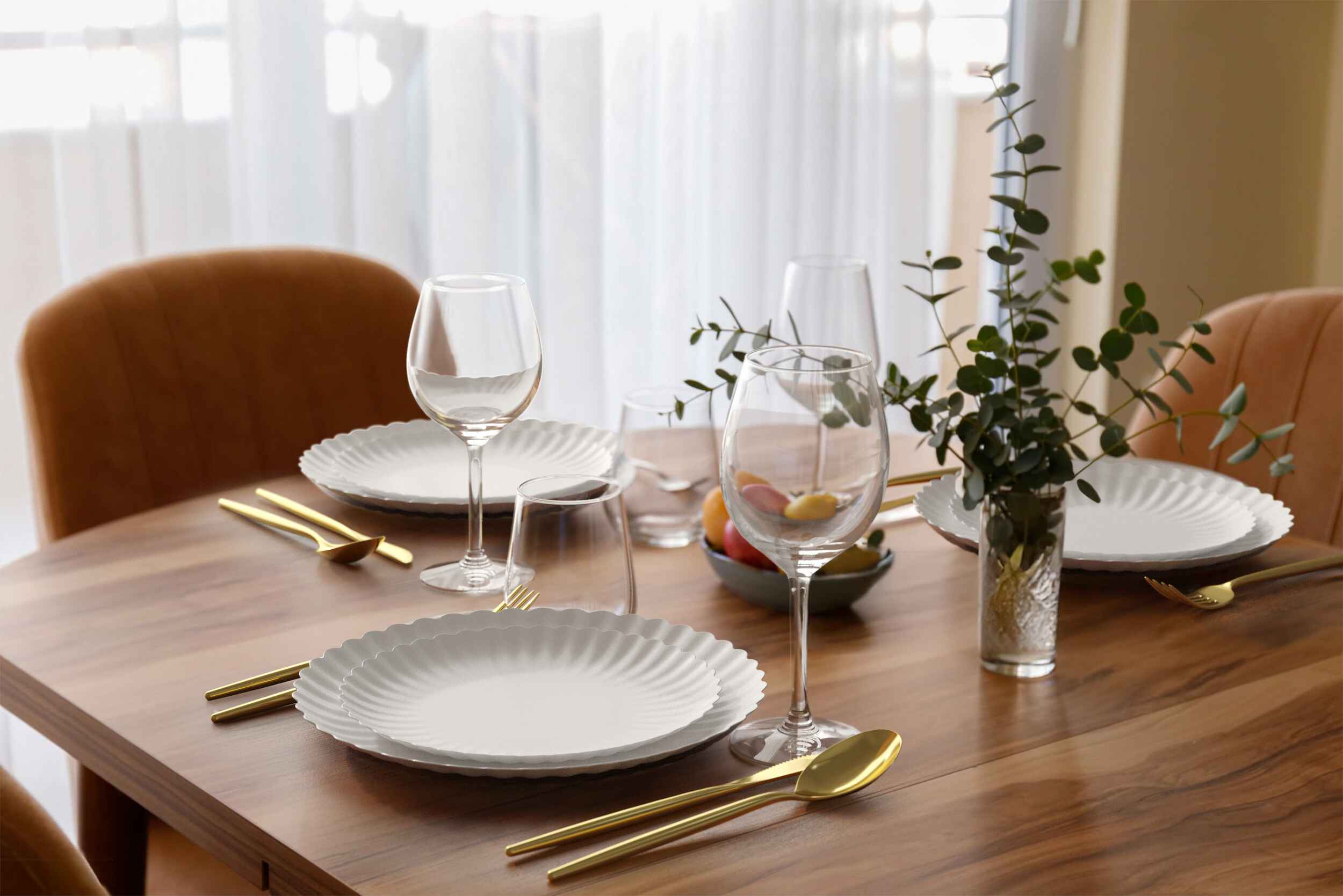 8.5 In. Scalloped Paper Plates - Snow | 10 Count