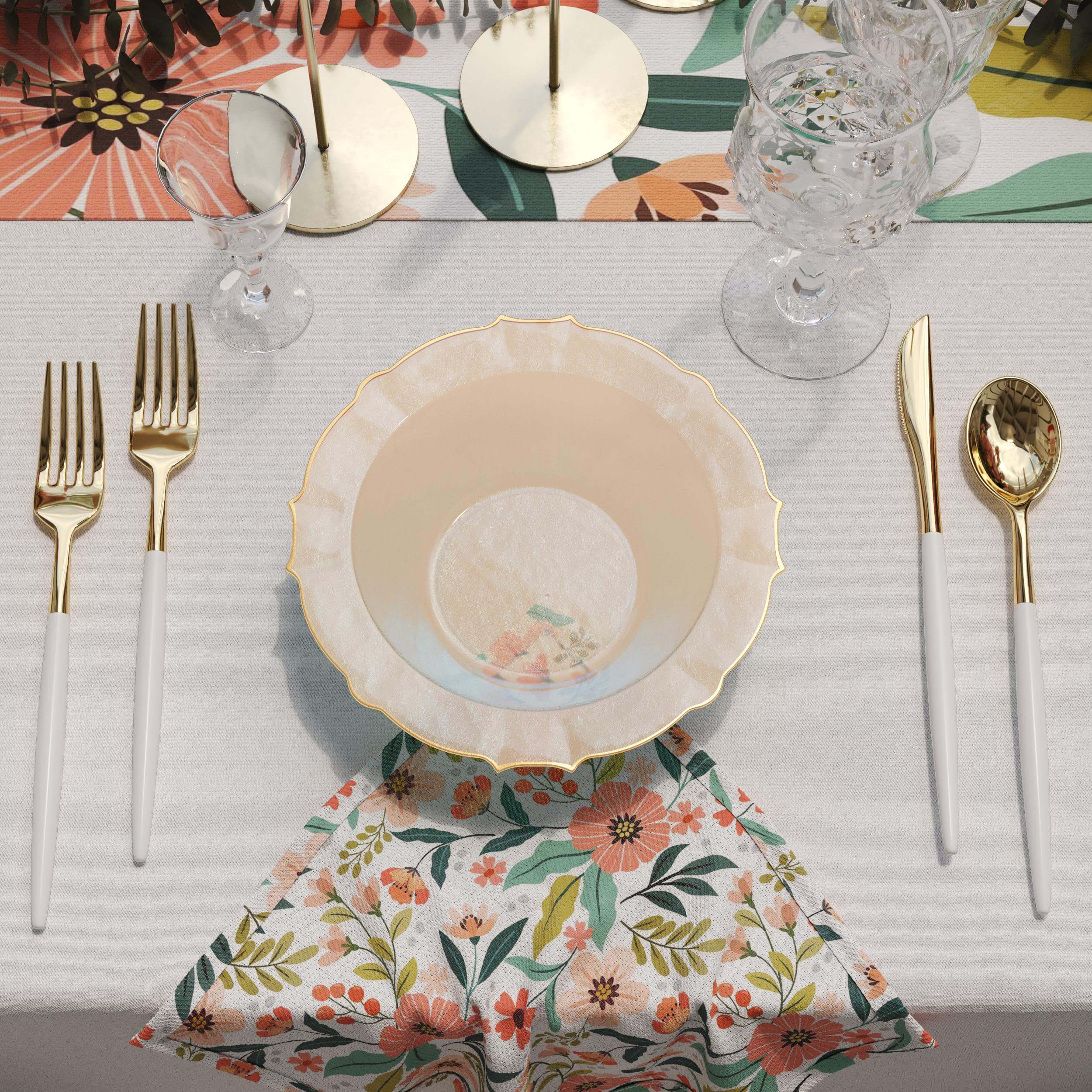 12 Oz. Rosè/Gold Petal Bowls | 20 Count