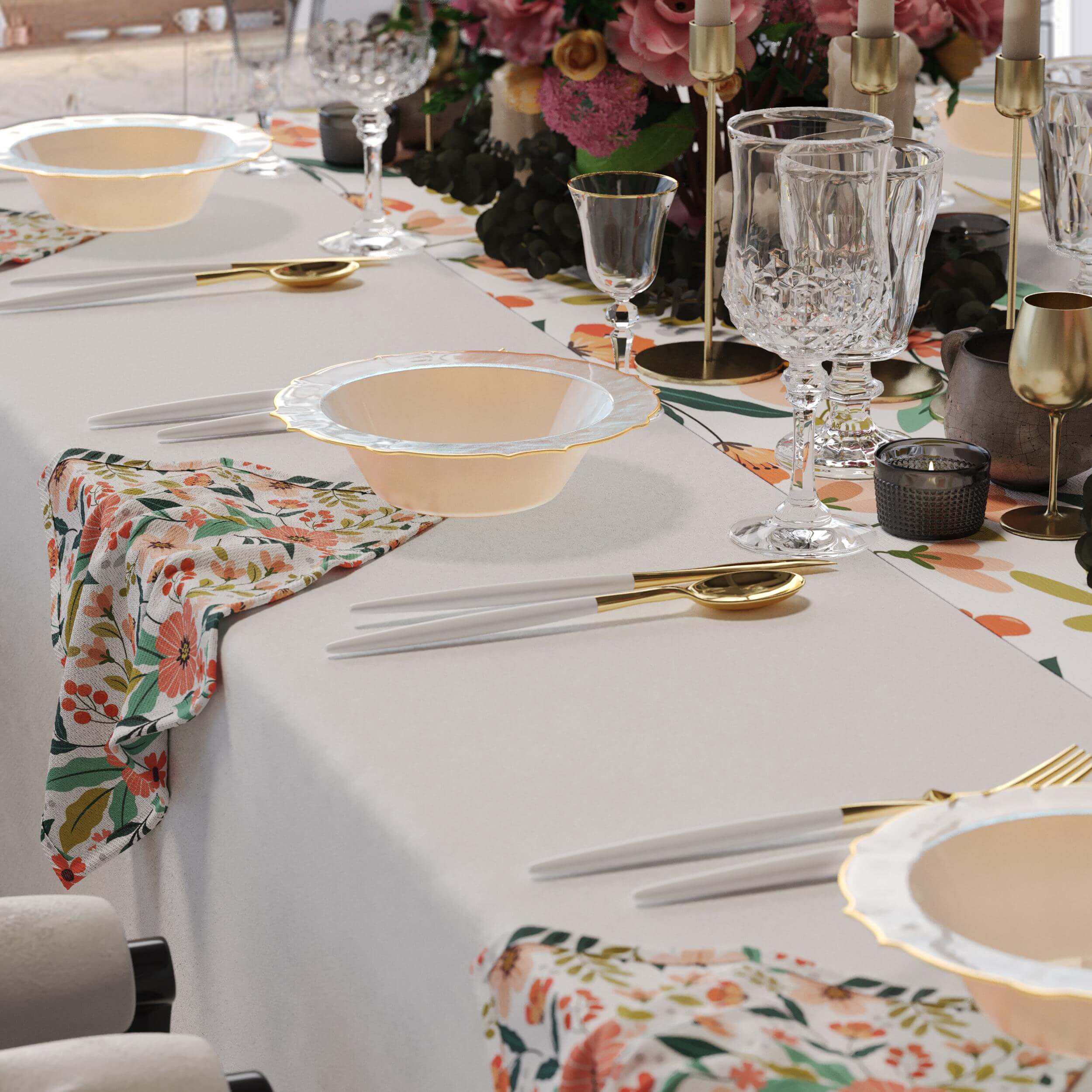 12 Oz. Rosè/Gold Petal Bowls | 20 Count