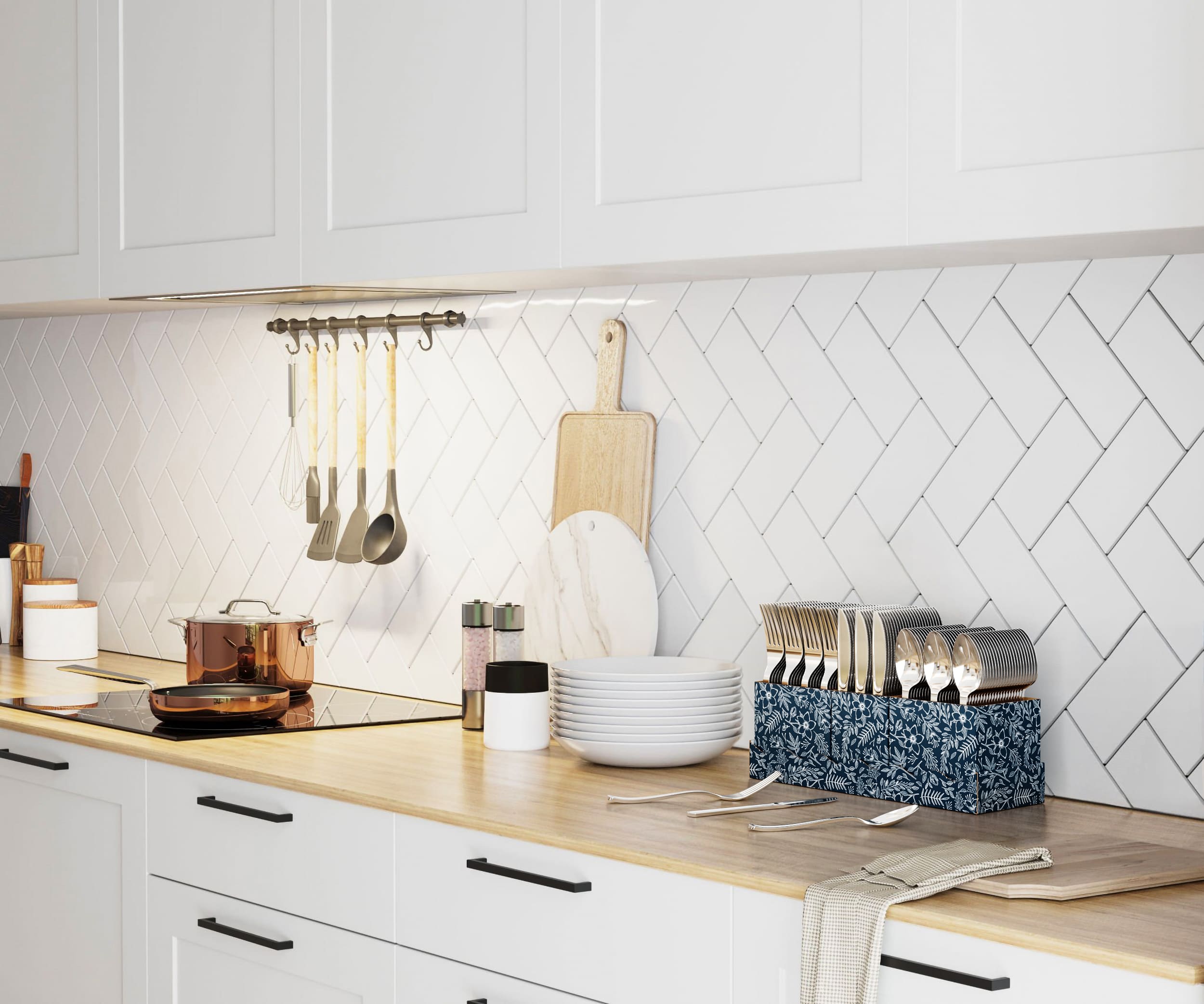 Silver Cutlery Caddy Combo - Floral