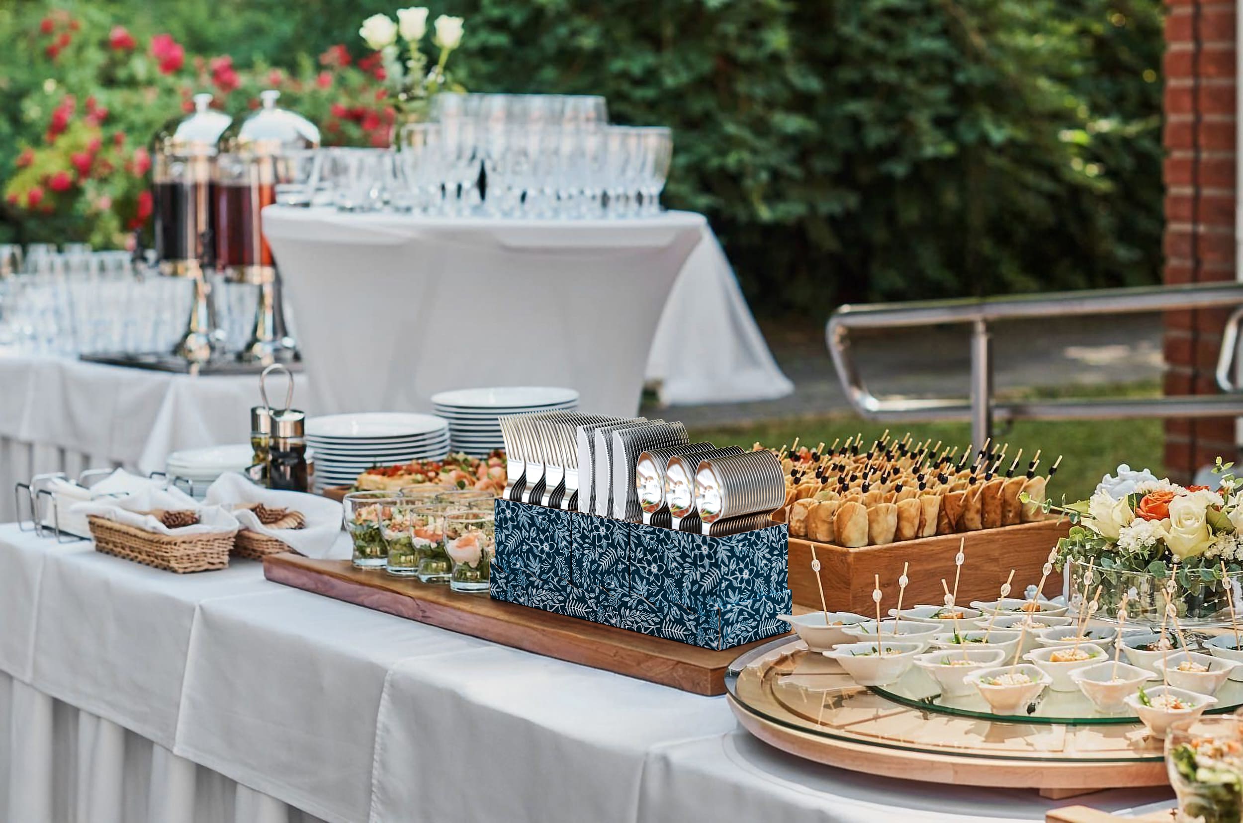 Silver Cutlery Caddy Combo - Floral