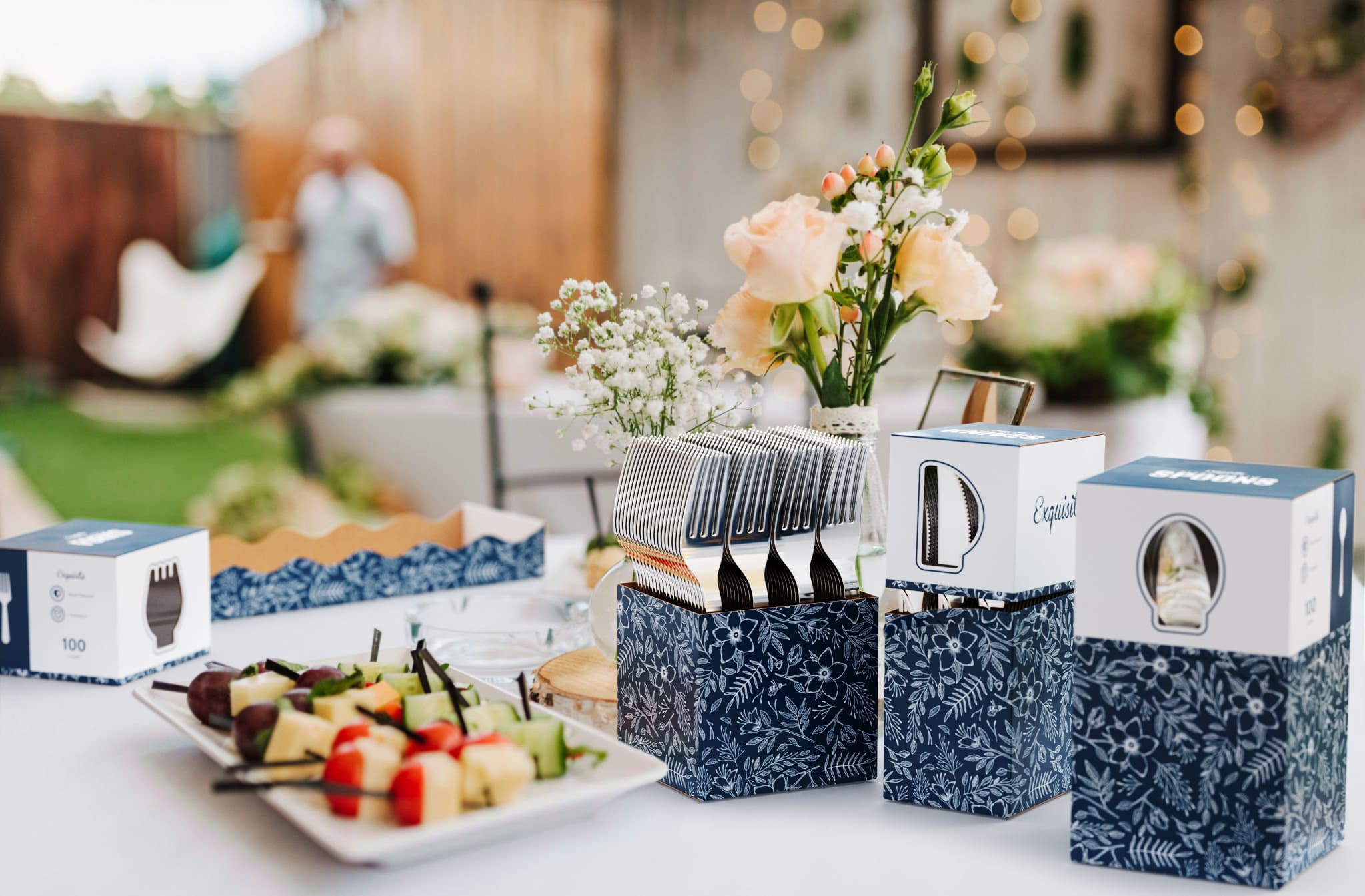 Silver Cutlery Caddy Combo - Floral