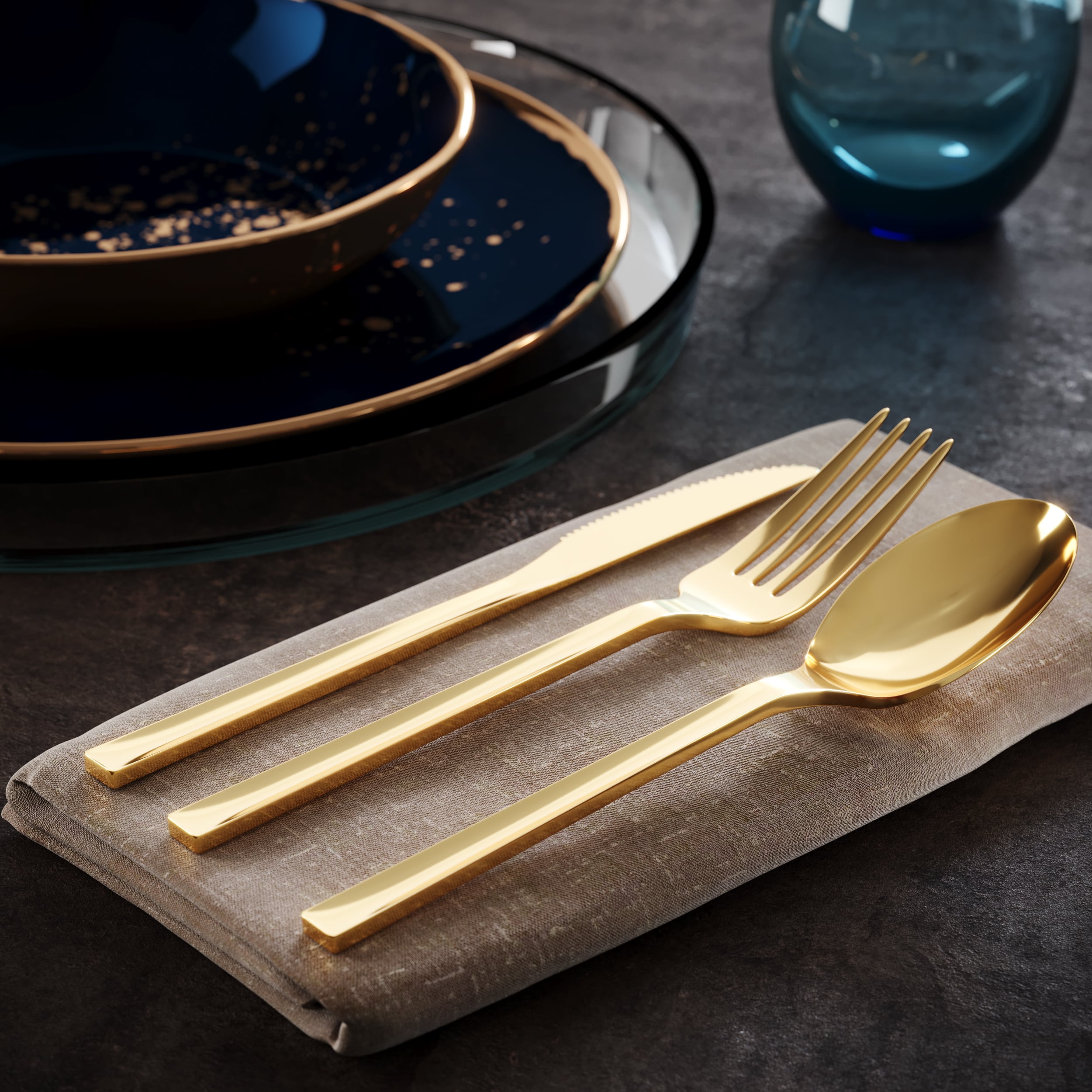 Trendables Mod Gold Cutlery Combo | 120 Count