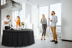 120 In. Premium Round Black Plastic Table Cover