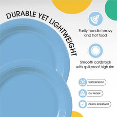 7 In. Light Blue Paper Plates | Case of 1000