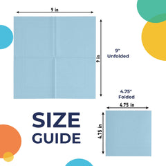 Light Blue Beverage Napkins | 1800 Count