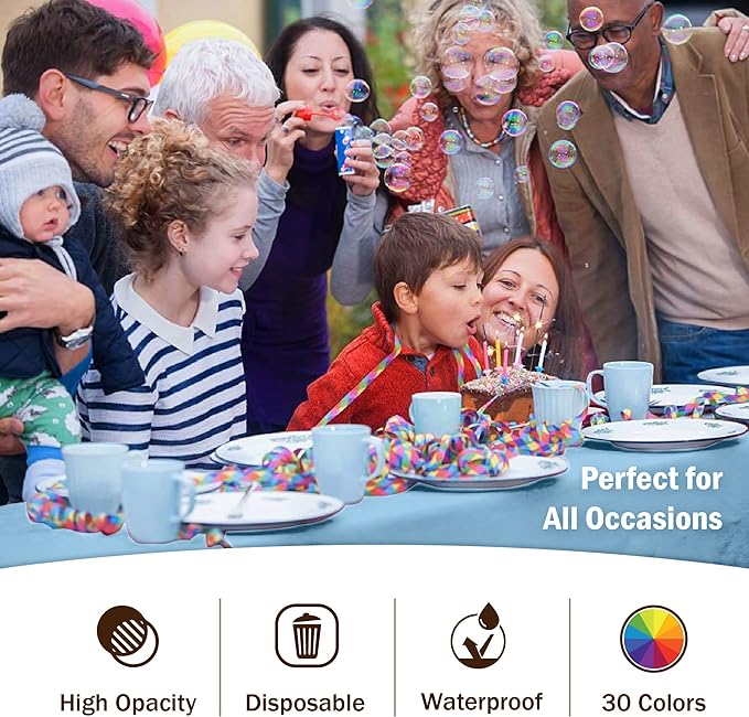 Premium Light Blue Plastic Table Cover | Case of 96 - 54 In. x 108 In.