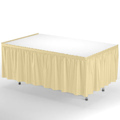 Light Yellow Plastic Table Skirt